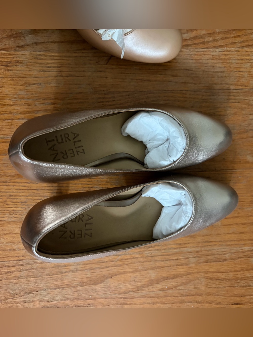 Naturalizer Metallic Rose Gold Round-Toe High Heels